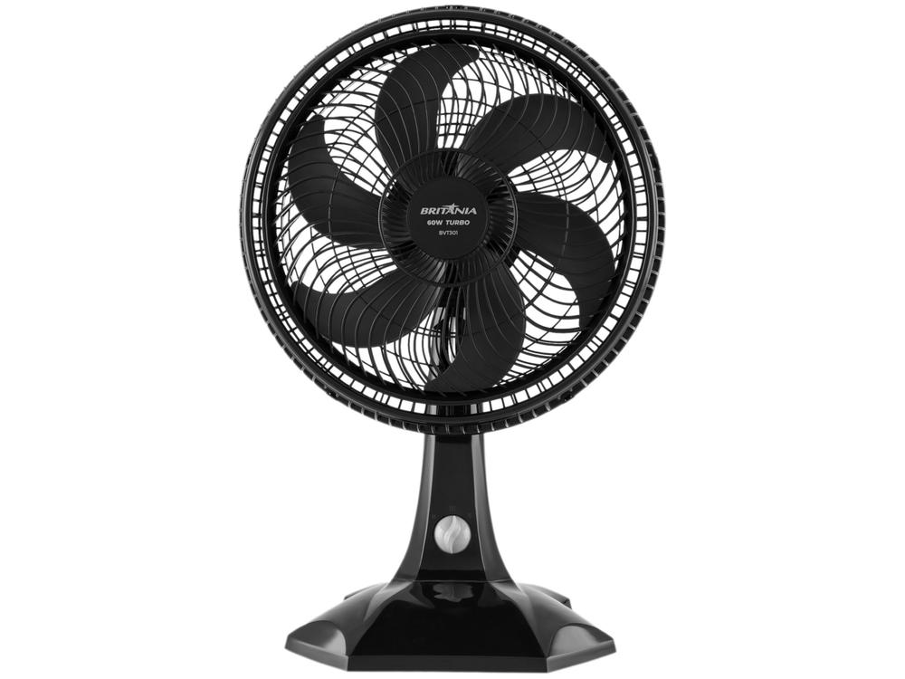 Ventilador de Mesa Britânia BVT301 30cm 6 Pás 3 Velocidades Preto