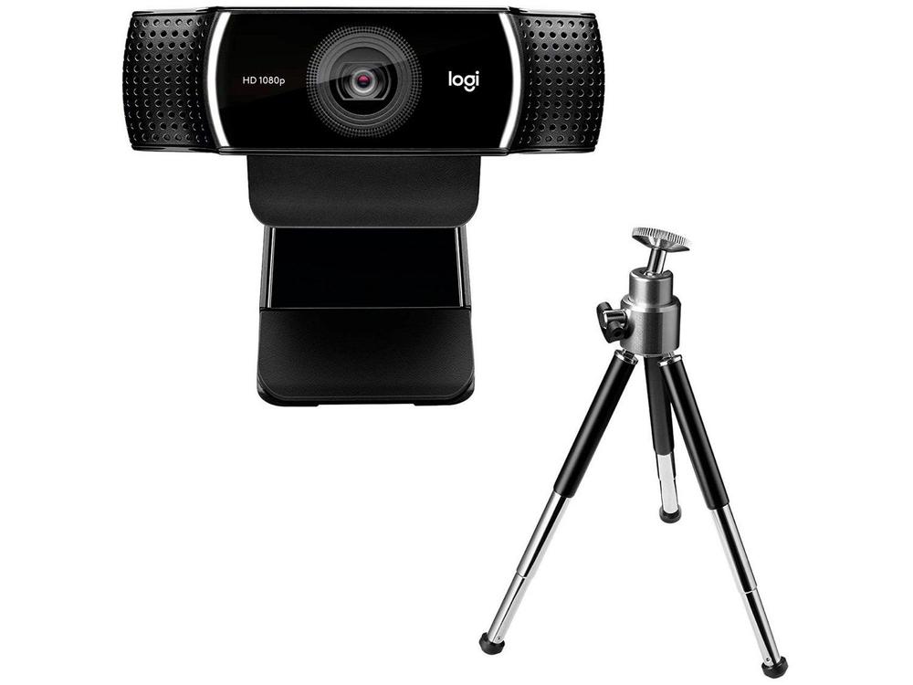 Webcam Full HD Logitech C922 Pro Stream com Microfone Embutido, 1080p e Tripé Incluso, Compatível Logitech Capture - 960-001087