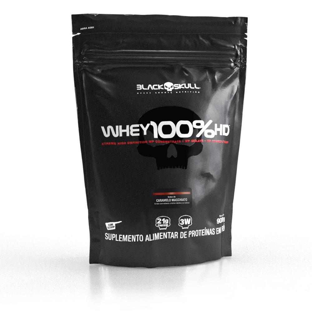 Whey 100% HD (WPC, WPI E WPH) - Refil 900g - Black Skull