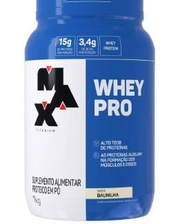 Whey Pro 1Kg - Max Titanium - - Morango