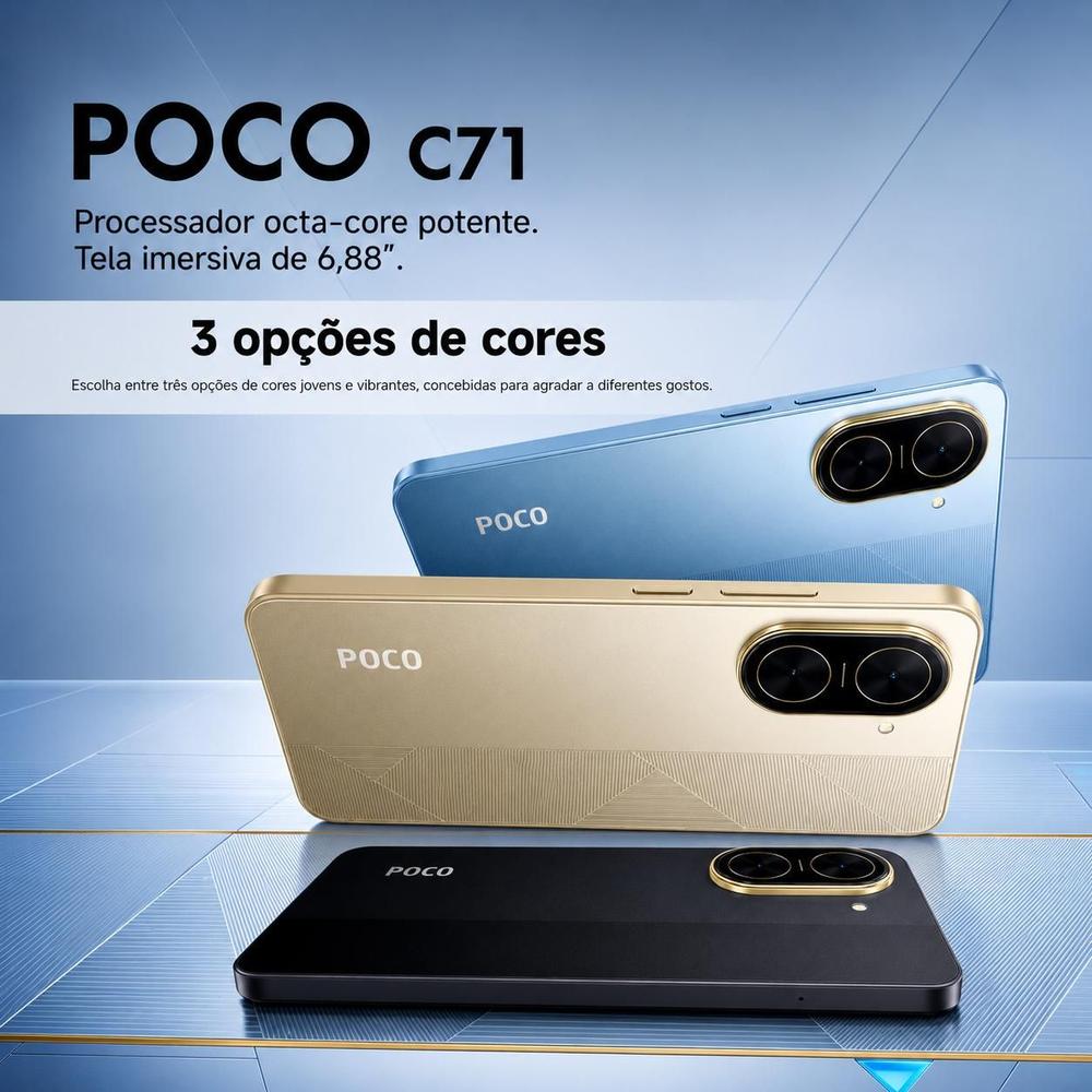 Xiaomi POCO C71 128GB 4GB Tela 6,88 120Hz Bateria 5200mAh Câmera 32MP - foto 2