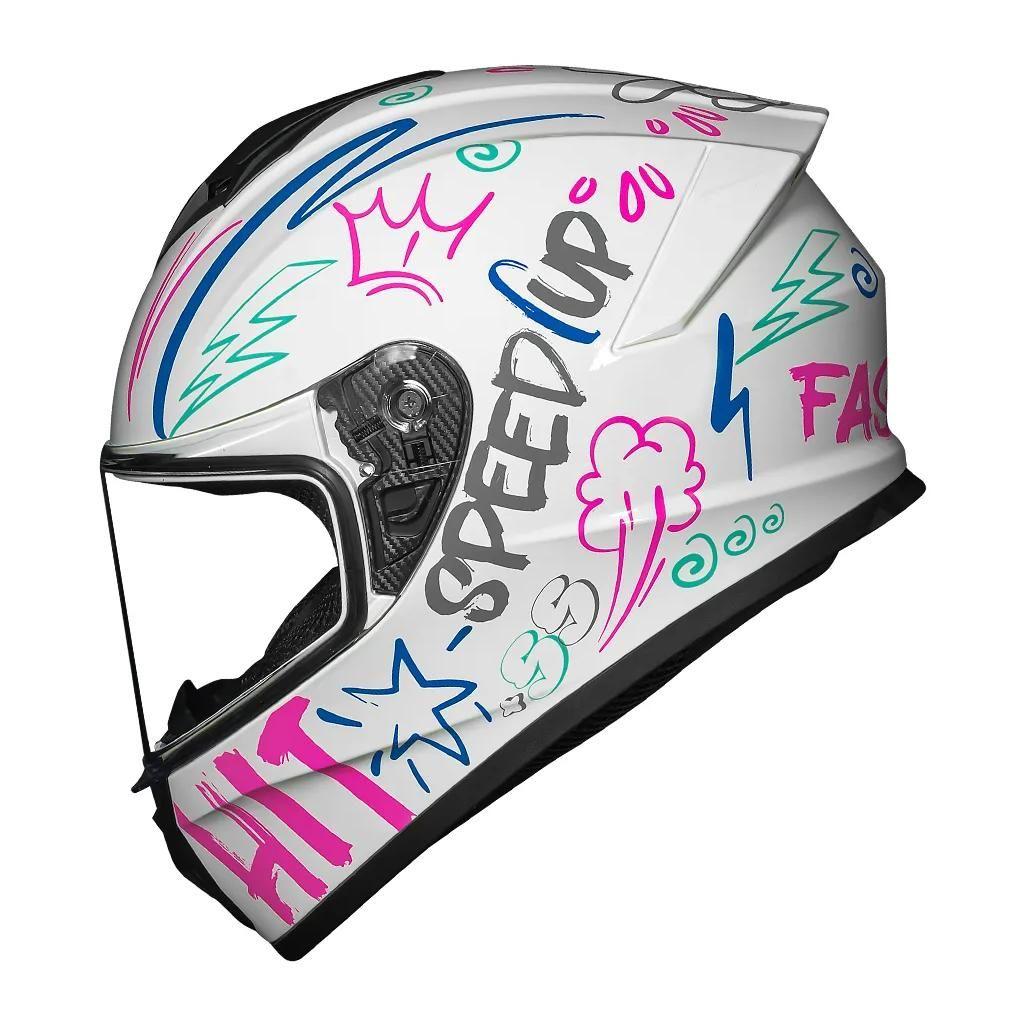 Capacete Race Tech Hit Faster White / Pink (56)
