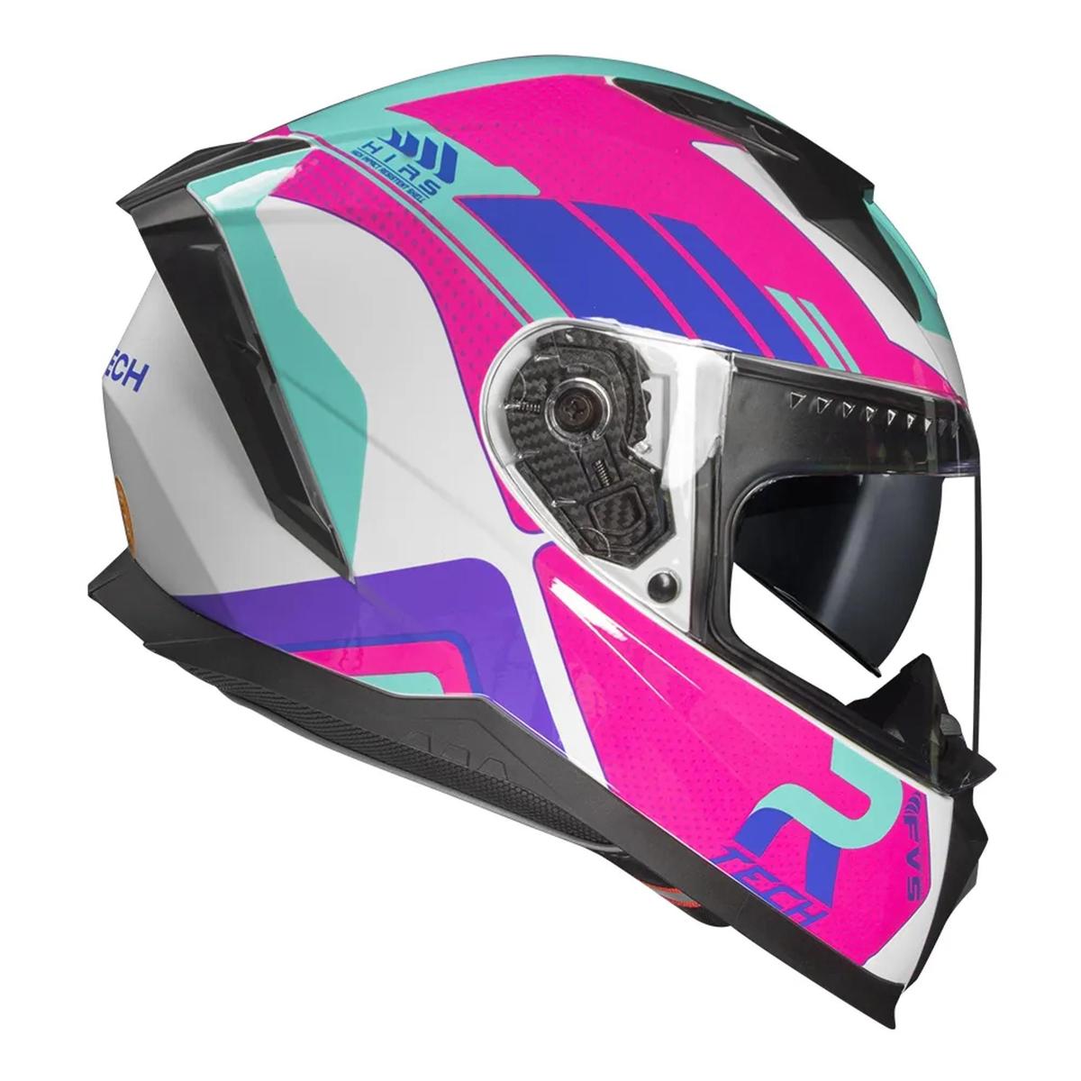 Capacete Race Tech Volt Track Branco/ Rosa
