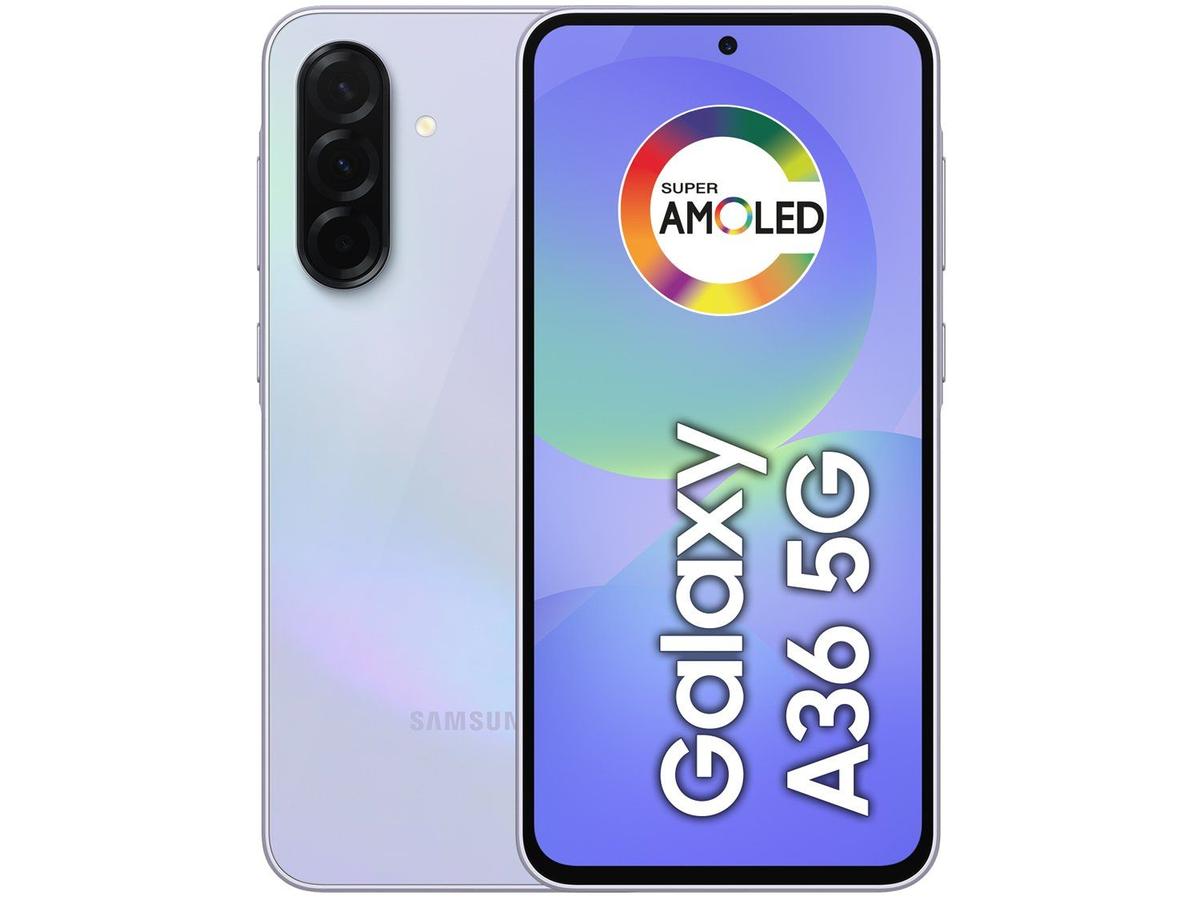 Celular Samsung Galaxy A36 256GB de Memória 8GB Ram 5G Violeta Tela 6.7 NFC Bateria 5000mAh Dual Chip