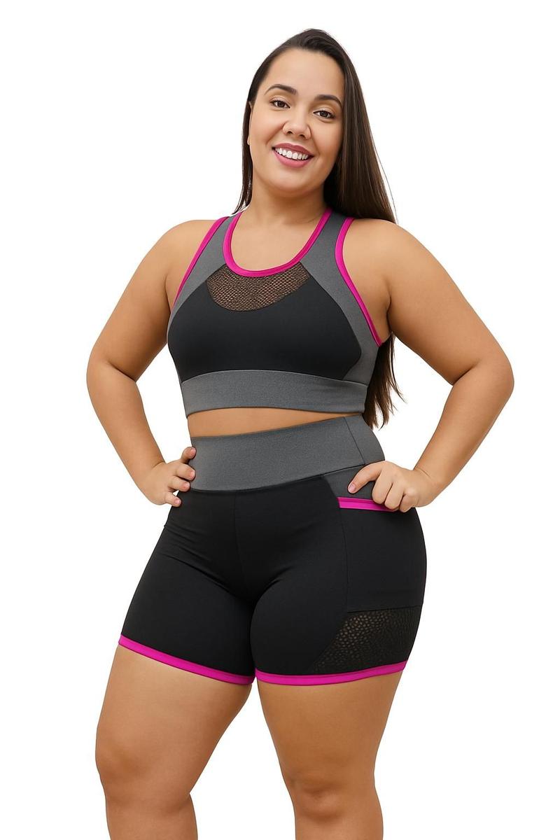 Conjunto Feminino Academia Roupa De Ginastica Plus Size - WM