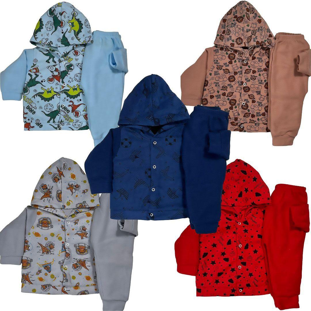 Kit 4 Conjunto Inverno Infantil Bebe Soft Roupa Frio Menino Menina - Bebe Maluco