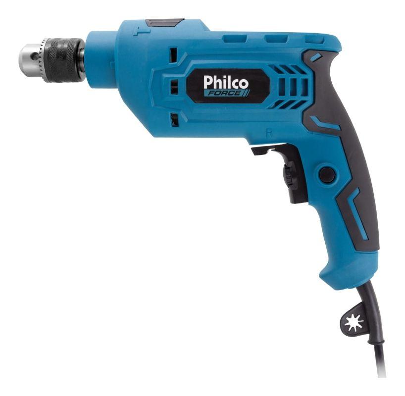 Kit Furadeira e Parafusadeira Force Com Maleta 99 Acessórios Pfu03mf Philco Cor Azulturquesa 220V