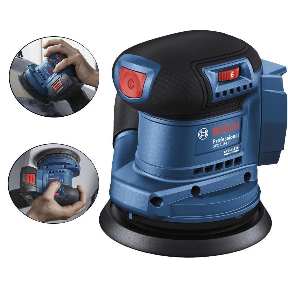 Lixadeira Roto Orbital a Bateria 18v Gex 185li sem Bateria e sem Carregador Bosch