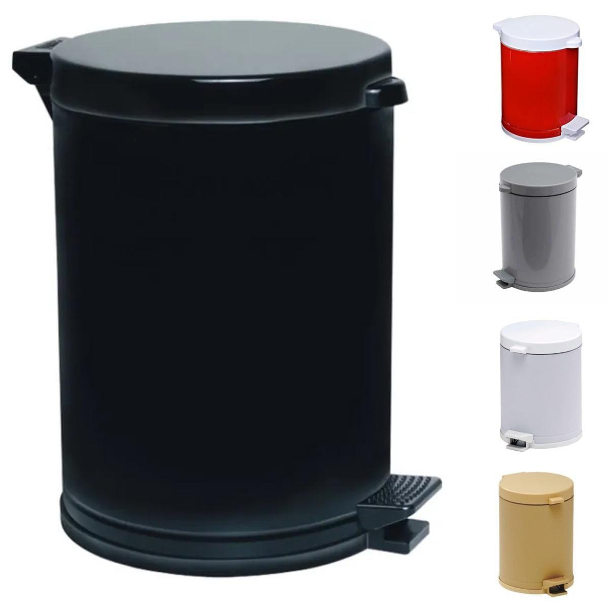 Lixeira Pedal Cesto De Lixo Tampa 4,5 Litros Cores Cozinha Banheiro Viel