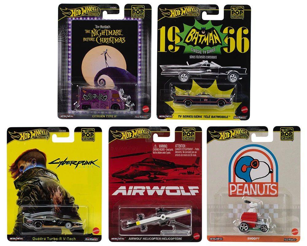 Miniatura Hot Wheels Premium Pop Culture Carros Famosos Batman Cyberpunk 2077 Jack Skellington