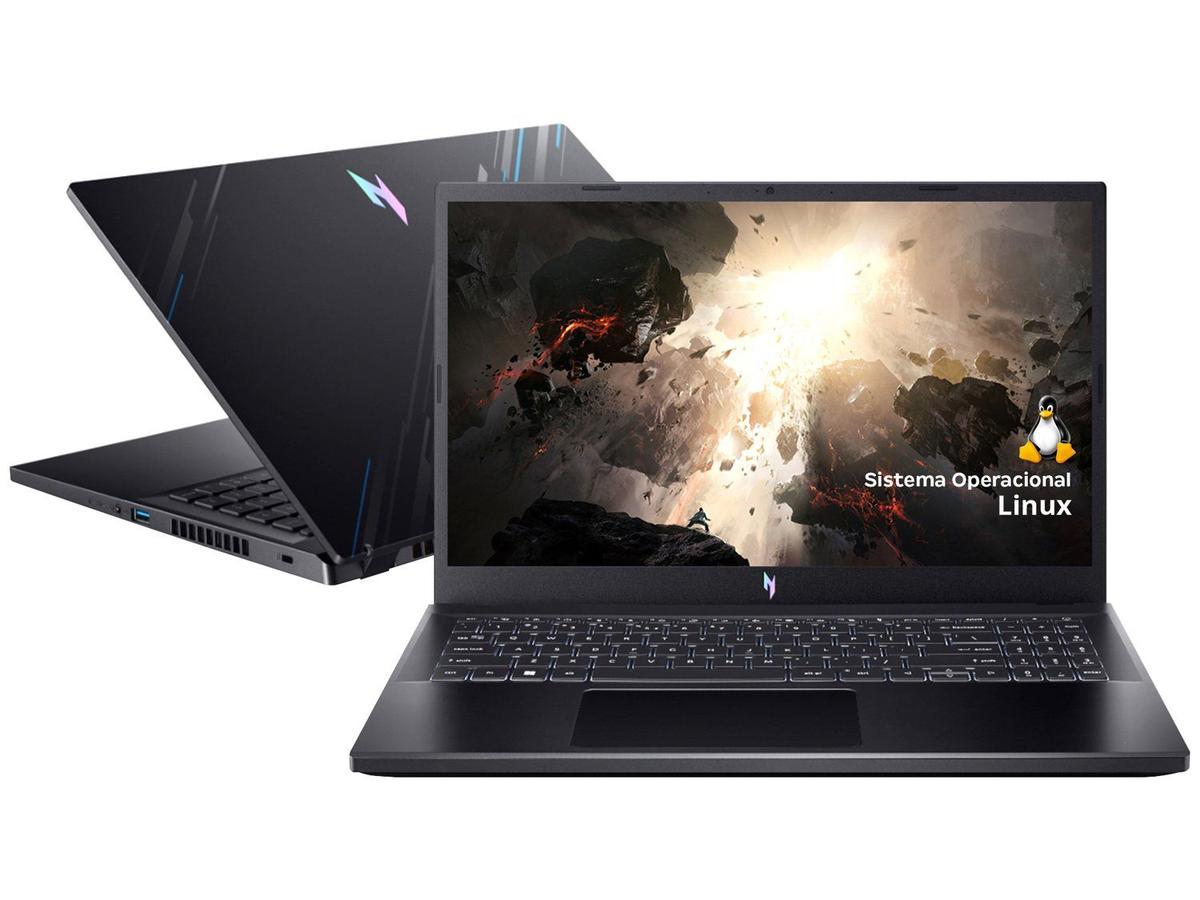Notebook Gamer Acer Nitro V15 Intel Core i5 512GB SSD 16GB RAM 15,6" Full HD Linux Gutta 144Hz IPS RTX 3050 6GB ANV15-51-582R
