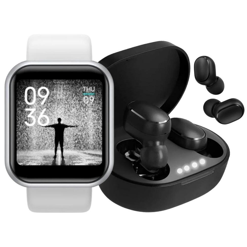 Relógio Smart Watch Digital D20 Masculino / Feminino + Fone Bluetooth Sem Fio