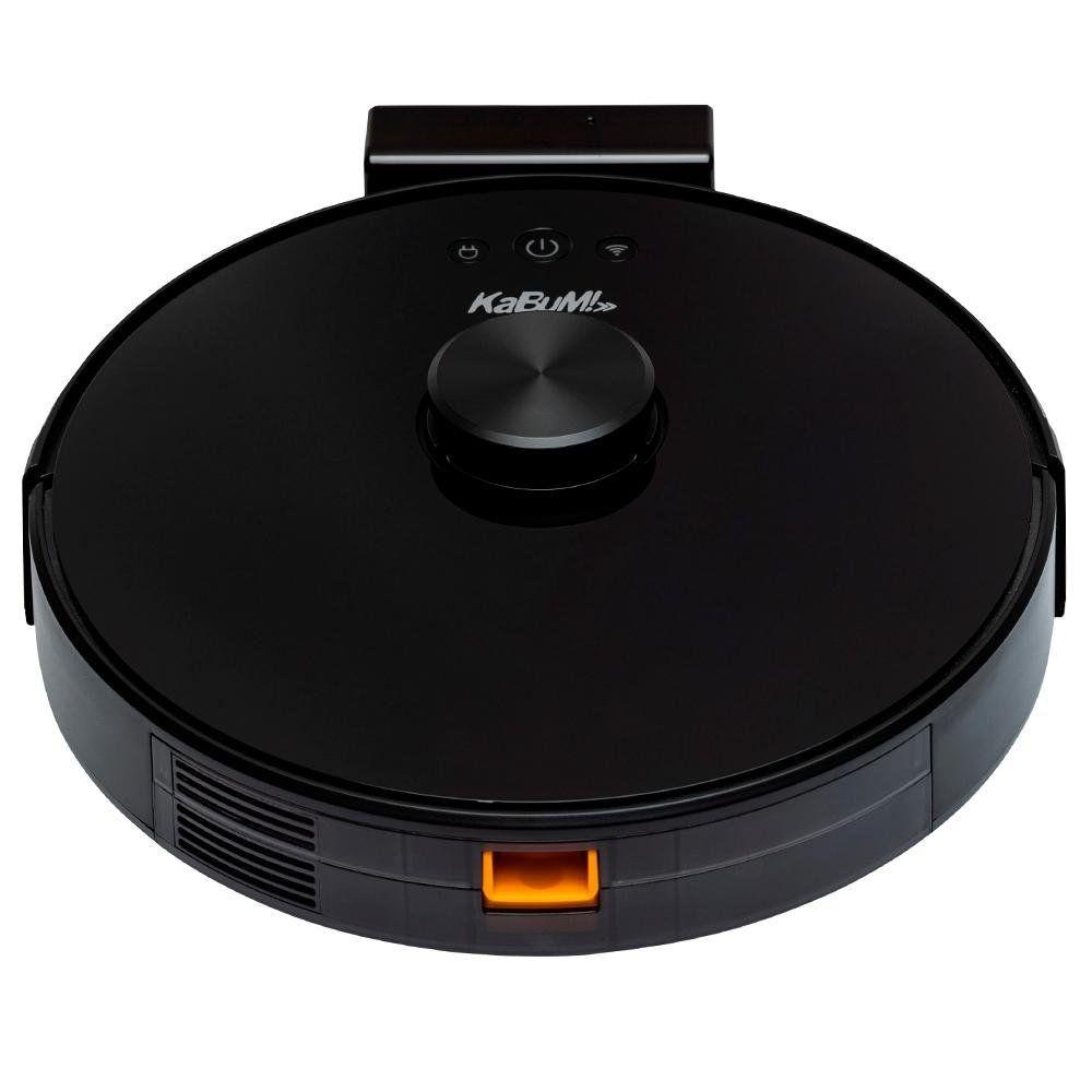 Robô Aspirador e Passa Pano KABUM! smart 700 - 5 Modos de Limpeza, Mapeamento a Laser 3D, Base de Carregamento - Bivolt - Preto - KBSF003