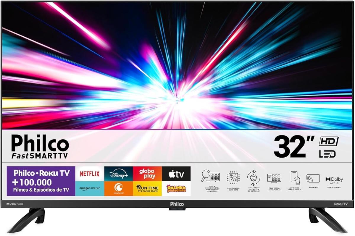 Smart Tv 32 Philco TV32G7PR2CGB Roku Tv Led Wifi HDMI USB Dolby Audio