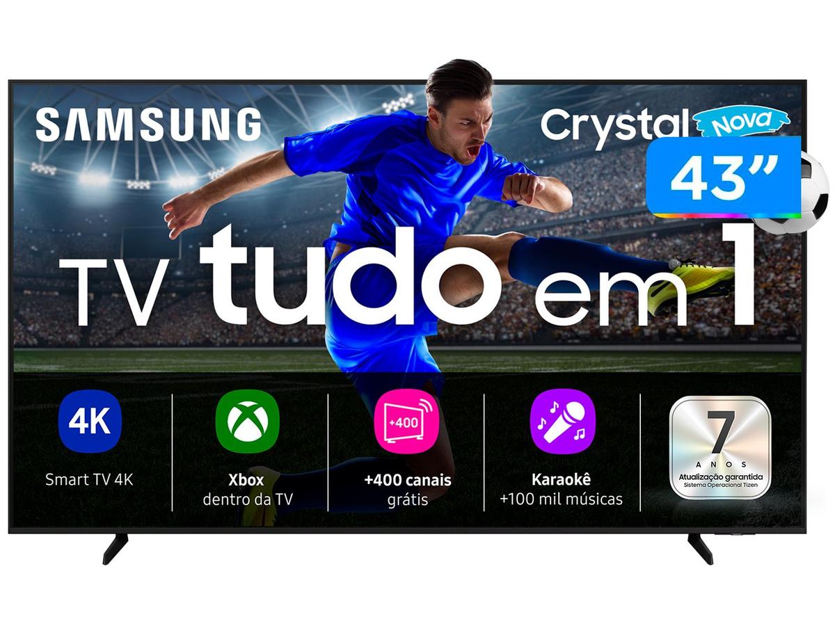 Smart TV 43" Samsung 4K UHD Crystal UHD UN43U8600FGXZD Tizen Bixby 3 HDMI