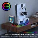Base Cooler Vertical Para PS5 Fat e Slim Com Carregador Duplo Led RGB STK-DZ504 - foto 2