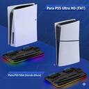 Base Cooler Vertical Para PS5 Fat e Slim Com Carregador Duplo Led RGB STK-DZ504 - foto 4