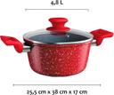 Caçarola 24 cm ColorStone de alumínio com antiaderente e tampa de vidro, Volcano, ALU8655-VO, Euro Home - foto 2