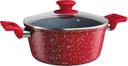 Caçarola 24 cm ColorStone de alumínio com antiaderente e tampa de vidro, Volcano, ALU8655-VO, Euro Home - foto 1