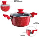 Caçarola 24 cm ColorStone de alumínio com antiaderente e tampa de vidro, Volcano, ALU8655-VO, Euro Home - foto 3