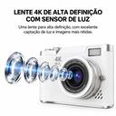 Câmera Digital 48MP com Tela Articulável para Uso Diário e Viagens Cor:Branco - foto 3