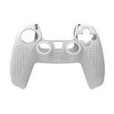 Capa Protetora Silicone + 2 Grips Para Controle Compatível Com Playstation 5 Branca - foto 2