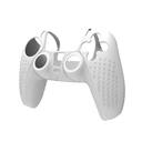 Capa Protetora Silicone + 2 Grips Para Controle Compatível Com Playstation 5 Branca - foto 4