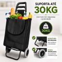 Carrinho Multiuso Dobrável Impermeável 30kg com Rodas para Feira Mercado Compras Várias Cores - Flexgold - foto 2