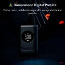 Compressor de Ar Portátil Digital USB com Bateria Recarregável e Bicos Extras - Star produtos - foto 2