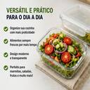 Conjunto de 06 Potes de Vidro 640ml Tampa Hermética com Trava Fitnes Marmita Organizador pode ir no... - foto 3