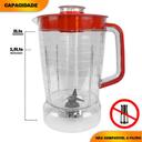 Copo de Liquidificador Compatível Britânia B1000 Cristal Tampa Vermelha - foto 4
