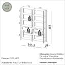 Estante de Livros Industrial 100% MDF 144CMX185CM 1 Porta 2 Gavetas Marrom/Freijó/Preto - Pradel Móveis - foto 4