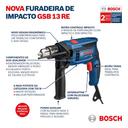 Furadeira Impacto Parafusadeira Bosch GSB 13 Re 750w Maleta 220v - foto 3
