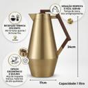 Garrafa Térmica de Metal Ferrano Ouro Matte 1l Tuut - foto 3