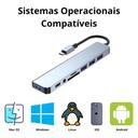 Hub p/Macbook USB e USB-C com Leitor SD/TF Áudio 3.5mm 8 em 1 Leitor Cartão SD e Micro SD - foto 4