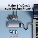 Hub USB C 7 Em 1 4K 60Hz HDMI 3 USB 3.0 PD 100W Tipo C Leitor De Cartão SD TF Para Macbook iPad M2 - foto 4