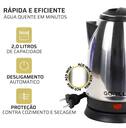 Jarra Elétrica Bule Chaleira Aço Inox 2 Litros 110v - foto 2