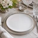 Jogo 6 Pratos Rasos Redondo Jantar Tramontina Porcelana Decorada Mesa Posta Sofisticada Premium 28cm - foto 4