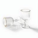 Jogo 6 Taças Versalhes Gold Vidro Canelado Borda Dourada 260ml - CLICK HOUSE - foto 2