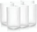 Jogo de 6 Copos de Vidro Canelado Transparente 450ml para Água, Suco e Bebidas - Importado - foto 1