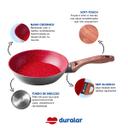 Jogo de Panela 5 Pç Cerâmica Antiaderente Red Marble Indução Fogão Cooktop Vermelho Duralar - foto 3