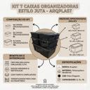 Kit 7 Caixa Organizadora Cesto com tampa grande Caixas em plástico 2L 6L 16L Preto - LeevLar - foto 3