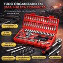 Kit 75 Peças Parafusadeira Furadeira De Impacto 48V 120 N.M. Jogo Catraca Reversível Profissional 2... - foto 4