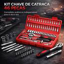 Kit 75 Peças Parafusadeira Furadeira De Impacto 48V 120 N.M. Jogo Catraca Reversível Profissional 2... - foto 2