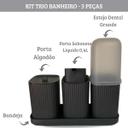 Kit Banheiro 3 Peças Lavabo Porta Algodão e Sabonete Líquido com Dispenser, Estojo Dental e Bandeja -... - foto 2