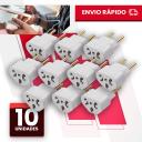 Kit C/10 Adaptador de Tomada Bob Esponja LOVE Benjamin 10A/20A Pino Plug Maciço Resistente Universal - foto 1