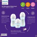 Kit Mamadeira Philips Avent Pétala Azul 125 260 330 Ml Bico 0 a 6m - foto 3