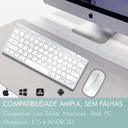 KIT Teclado e Mouse Sem Fio Bluetooth Compatível Tablet Macbook iPad iMac Notebook PC, Premium Silencioso... - foto 3