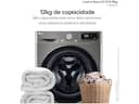Lava e Seca LG 12kg Smart VC4 CV5012PC4 com Inteligência Artificial Água Quente e Fria Inox Look - foto 4