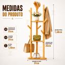 Mancebo Cabideiro de Chão Bambu Suporte Organizador Arara Roupas Prateleira - NoBrand - foto 2